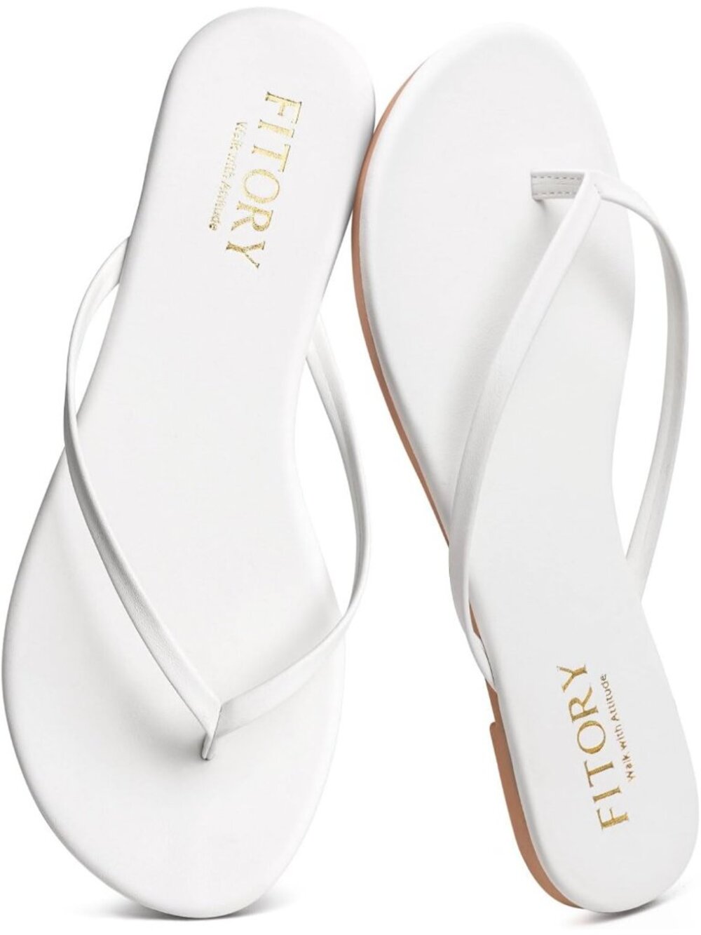 Women’s White Summer Comfortable Flip Flops Casual Thong Walking Slide Flats
